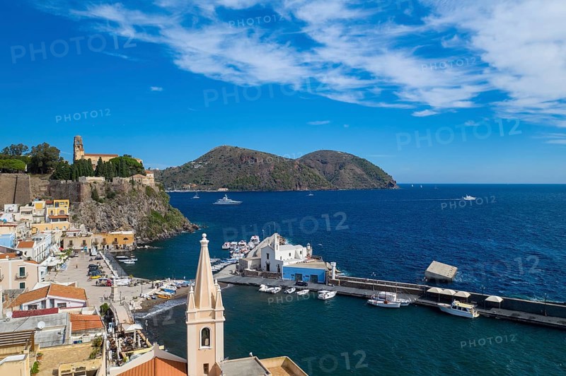 High Angle View Of Lipari Town
