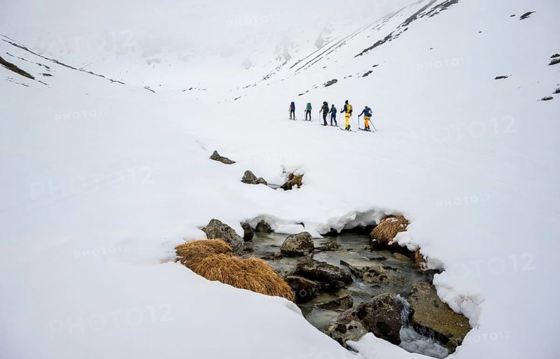Ski tourers in winter
