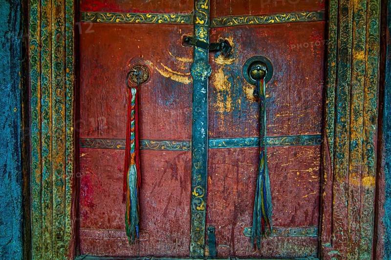 Entrance to an old temple in the kingdom of Guge
