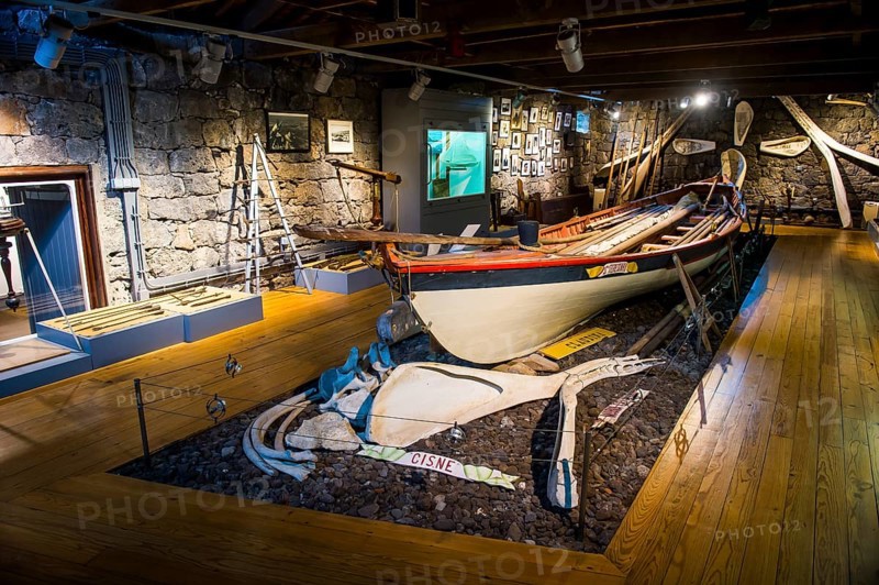 Old whaling equipment in the whaling museum of Lajes