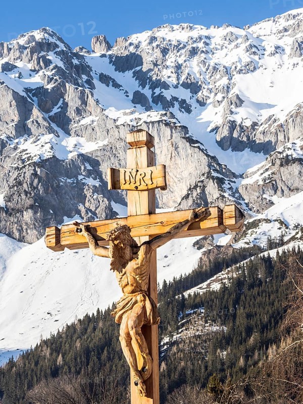 Wooden cross at the cemetery of the Protestant Church