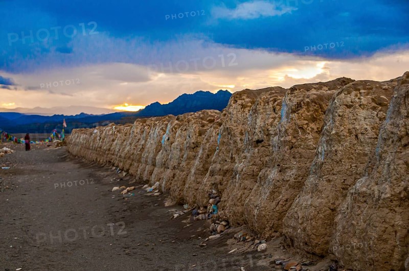 Eroded mud wall in the kingdom of Guge