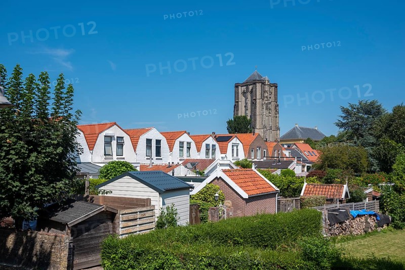 Gardens and backyards in Weststraat with Sint Lievensmonstertoren