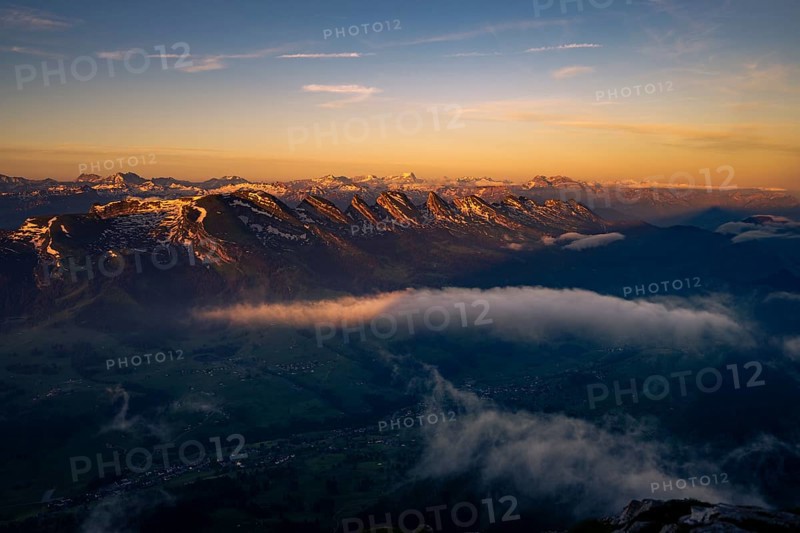 Summit of the Churfirsten at sunrise