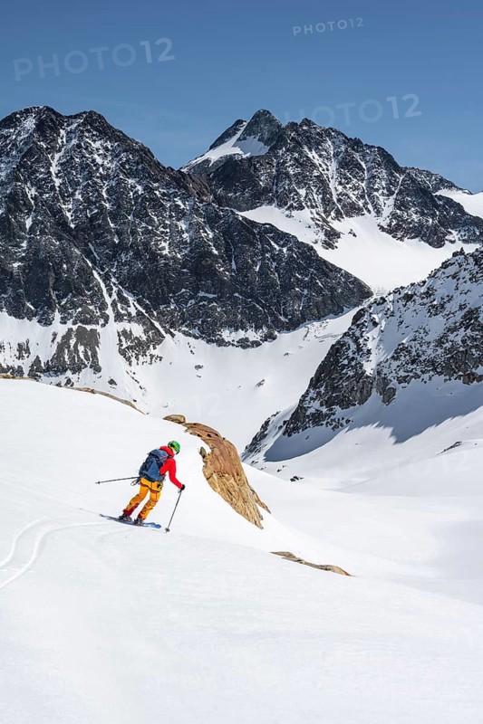 Ski tourers on the descent