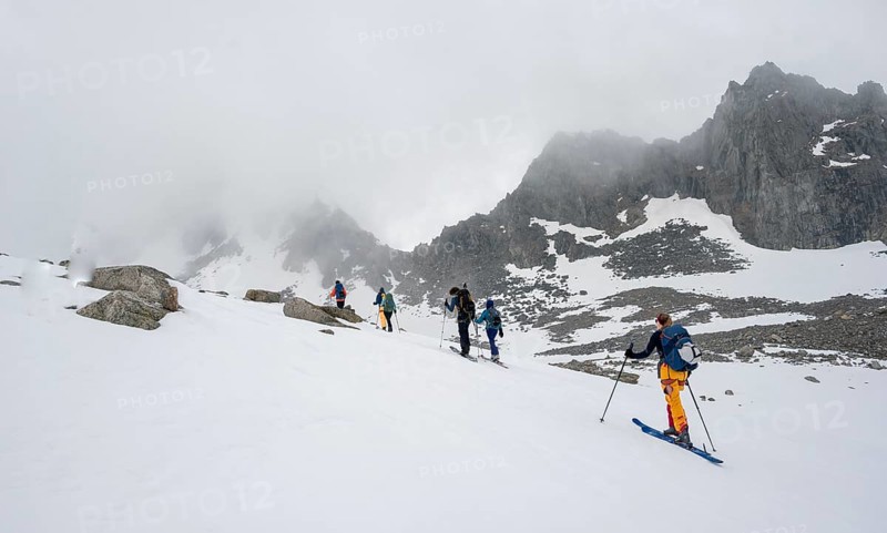 Ski tourers in winter