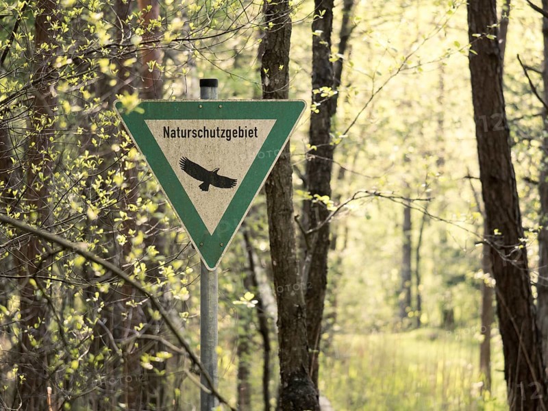 Nature reserve sign in germany text translation nature reserve