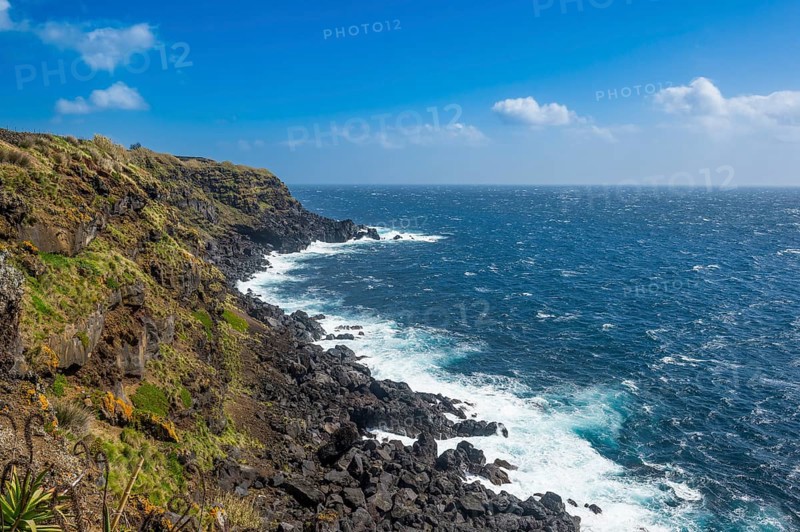 Rocky coastline in the Island of Terceira