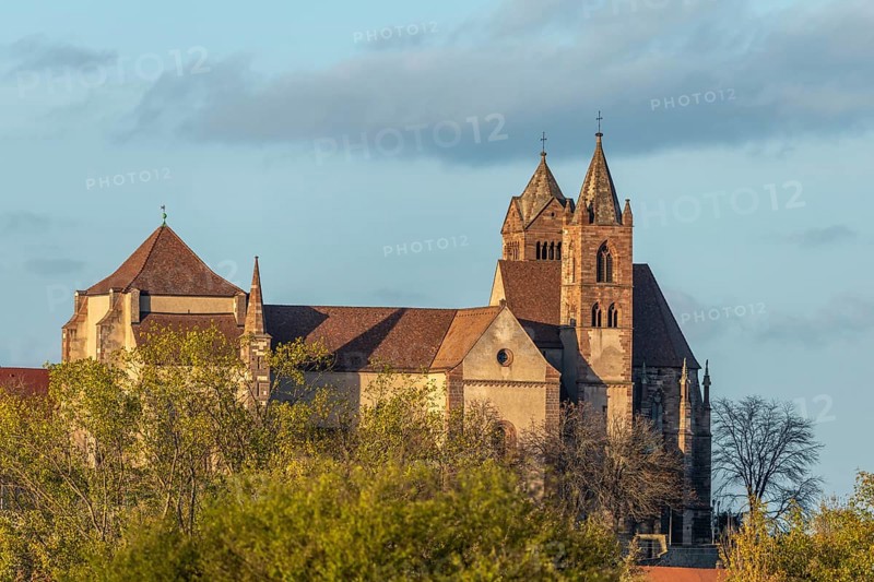 Saint-Etienne Romanesque collegiate church in Vieux-Brisach on the Munsterberg hill. Freiburg im Breisgau