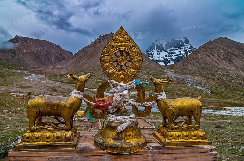 Religious symbols in a monastery along the Kailash Kora