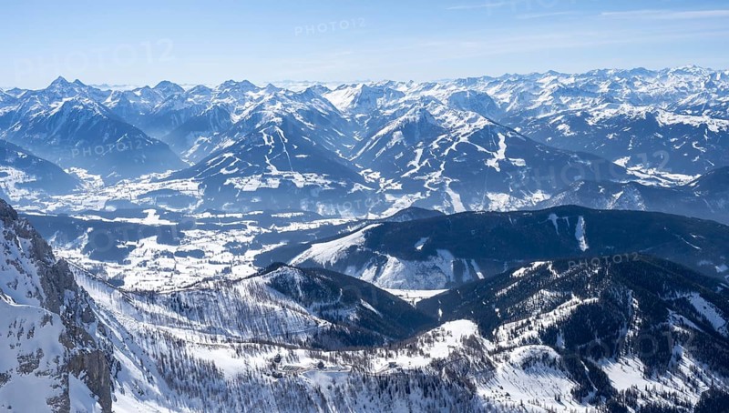 Blue sky over winter landscape