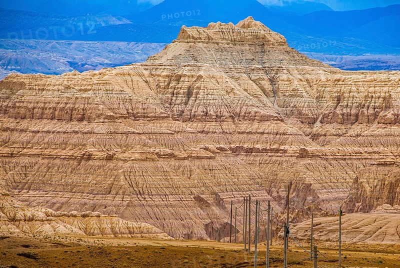 Eroded landscape along the road from Lake Manasarovar to the kingdom of Guge