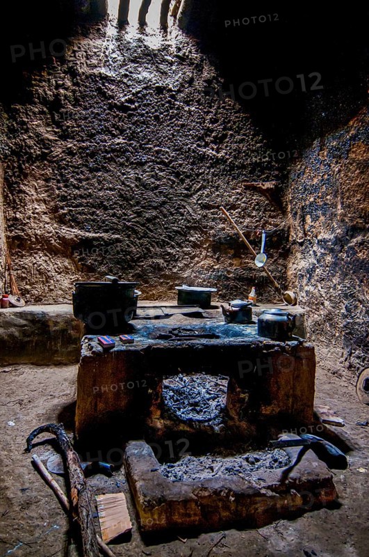 Old kitchen in a tibetan tempel in the kingdom of Guge
