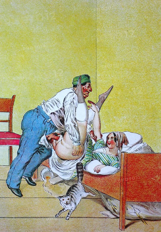 Erotic scene from the Victorian era