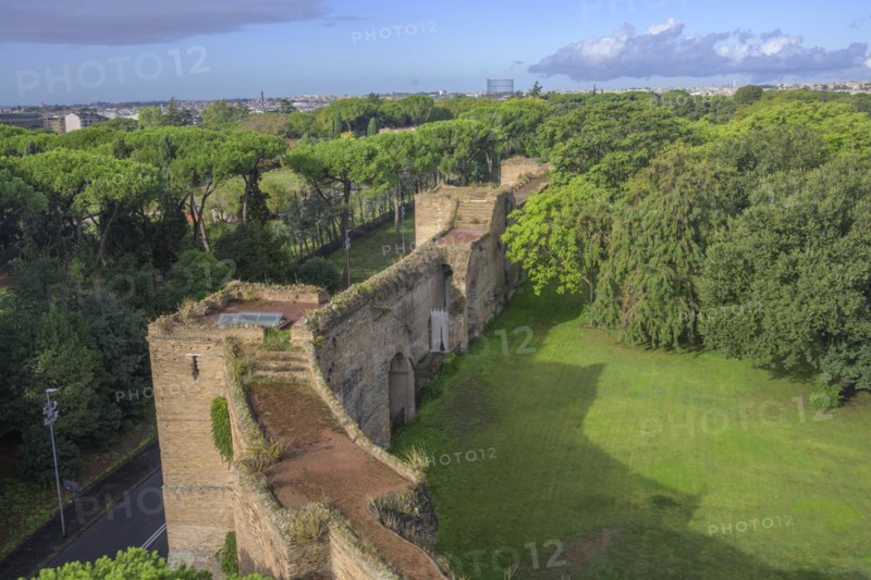 View of the Aurelian Wall from the Museo delle Mura