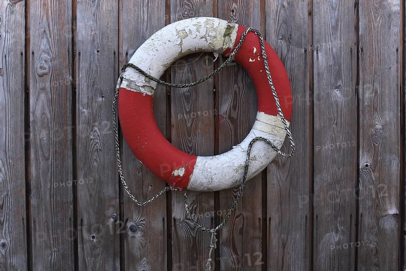 Lifebelt on a wooden wall