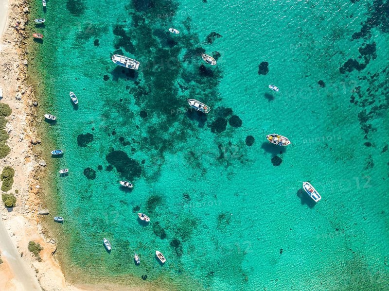 Fishing boats from above