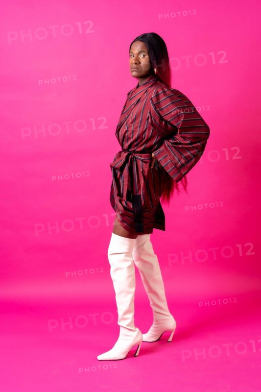 Black ethnic man in a studio