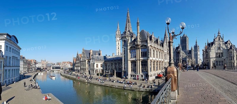 Panoramic photo with Sint Michielsbrug Bridge