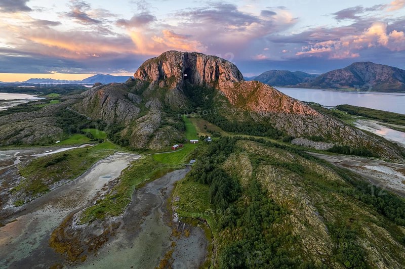 Mount Torghatten with hole in the mountain