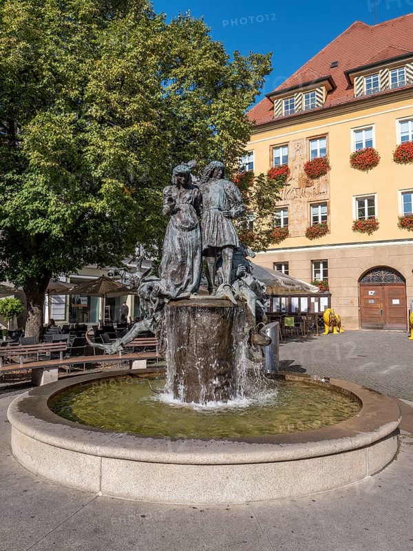 The wedding fountain on the Amberg market square