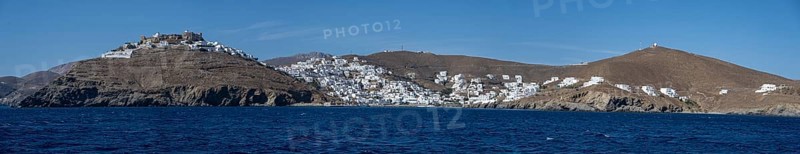 City view Astypalea with castle