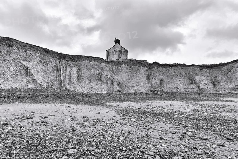 Uninhabited house on Seven Sisters chalk coast