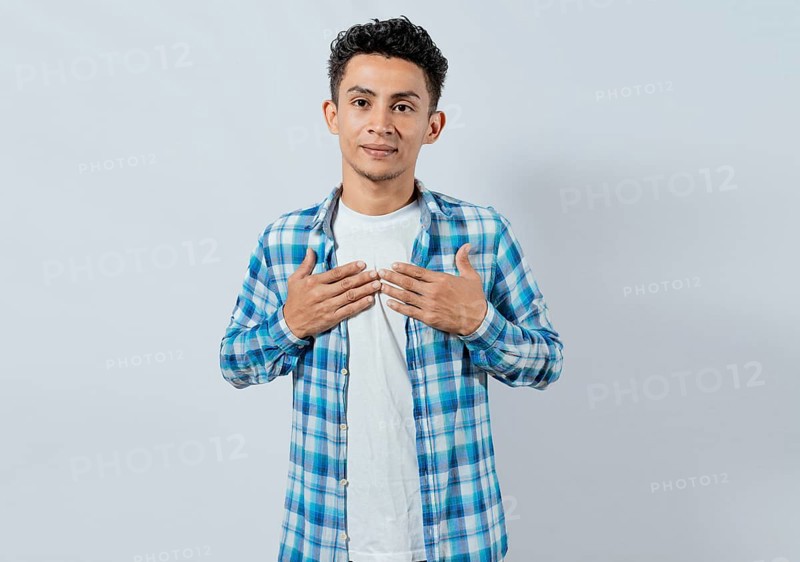 Person gesturing the word HAPPINESS in sign language