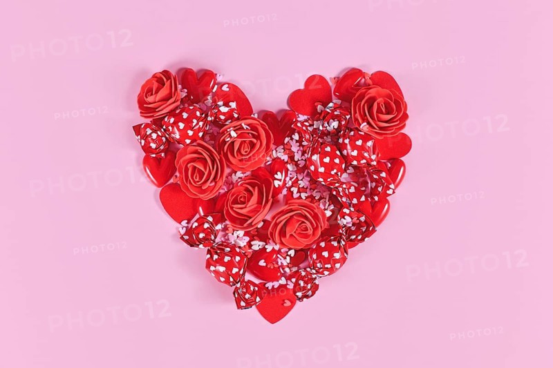 Valentine's day heart shaped out of candy