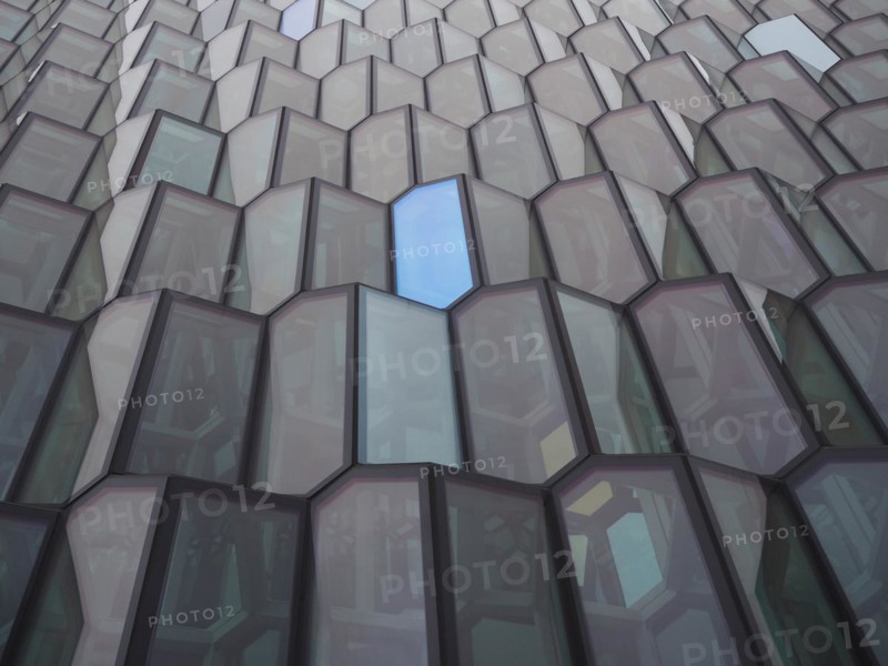 Detail of the glass facade
