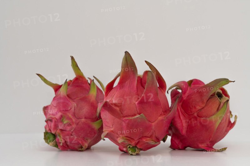 Pink pitahaya or dragon fruit isolated on white background with copy-space