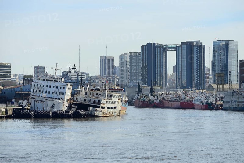Shipwrecks and fishing boats in the harbour
