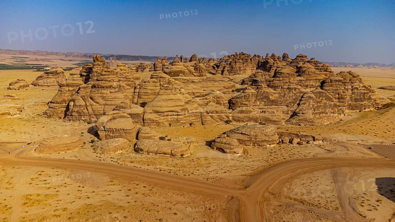 Aerial of the rock tombs