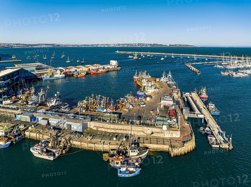 Brixham Harbour from a drone