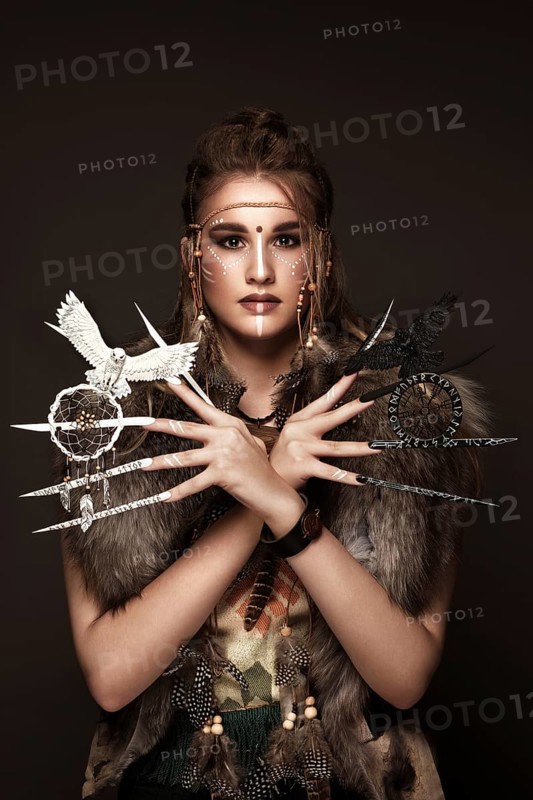 Beautiful woman with art make-up
