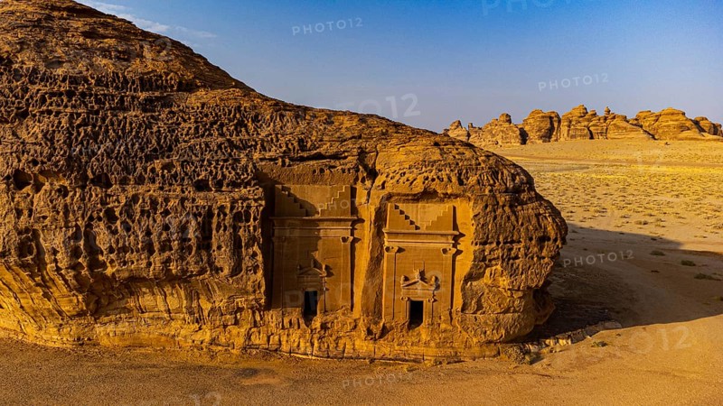 Aerial of the rock tombs