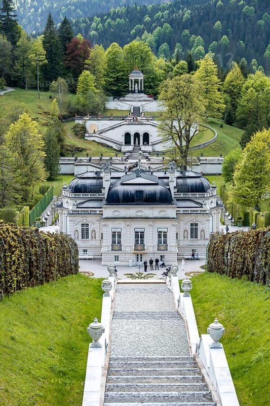 Royal Villa Linderhof Palace and Venus Temple with Cascades