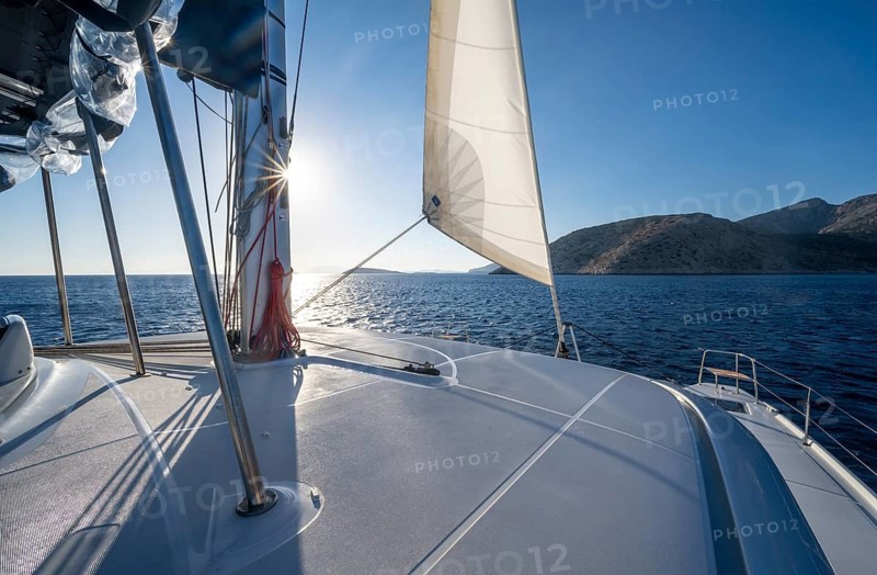 Sailing catamaran sailing on the sea