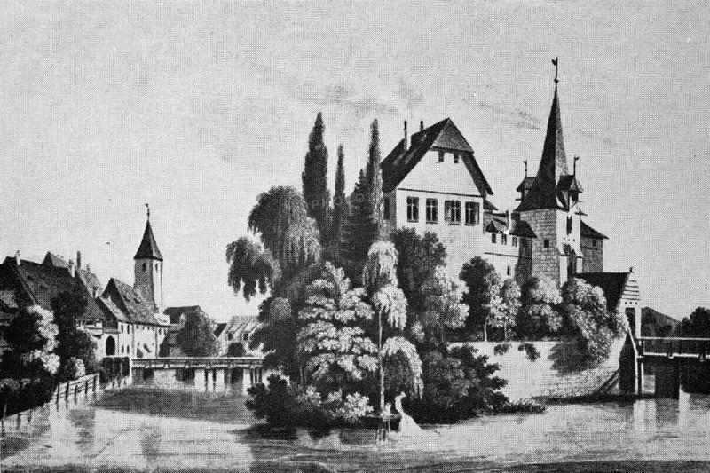 Historical view of Lauf Castle