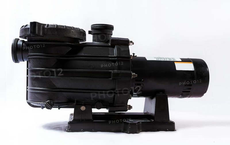 Sand filter pump for swimming pool on isolated background. Compressor for pool cleaning isolated