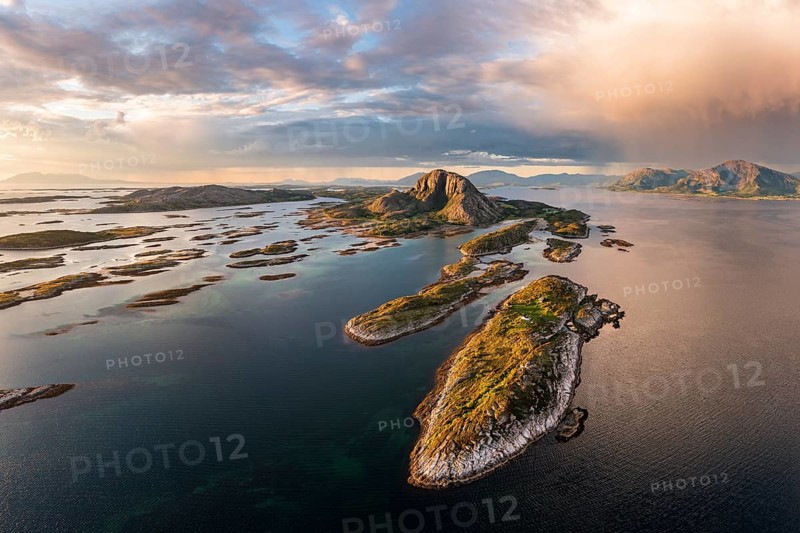 Mount Torghatten with surrounding islands