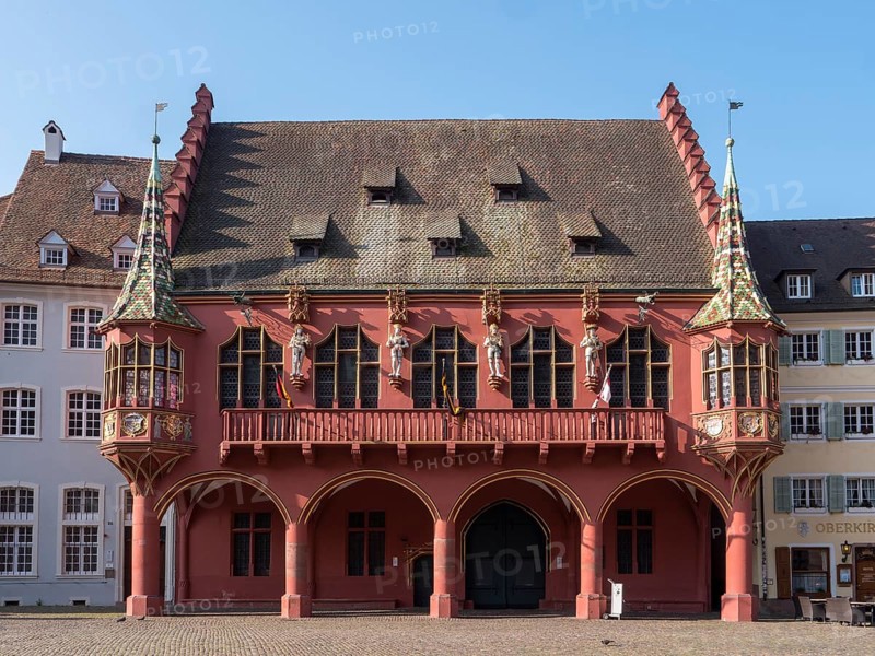 Historic red department stores' on Muensterplatz