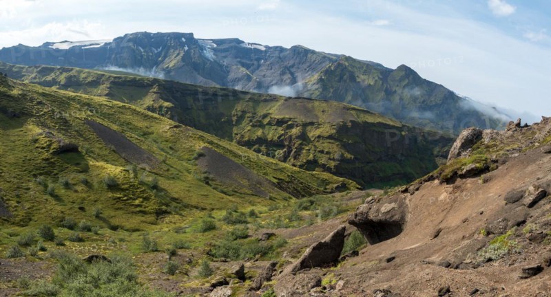 Hilly volcanic landscape