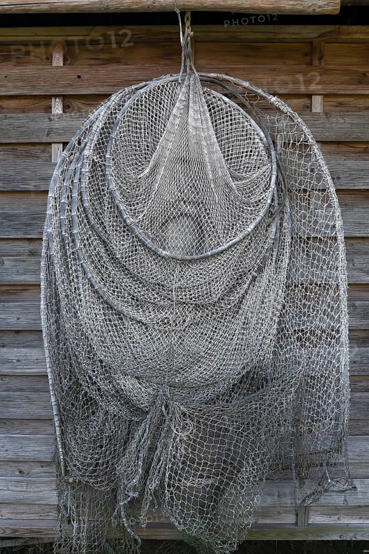 Fish trap hung up to dry