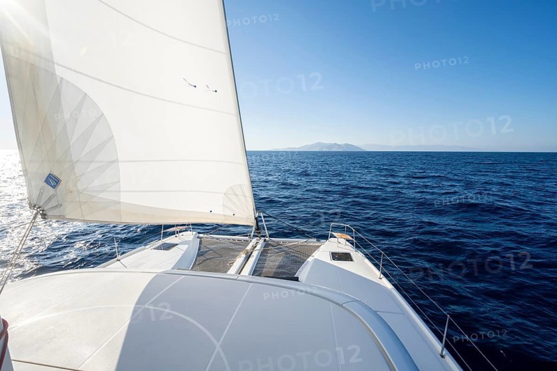 Sailing catamaran sailing on the sea