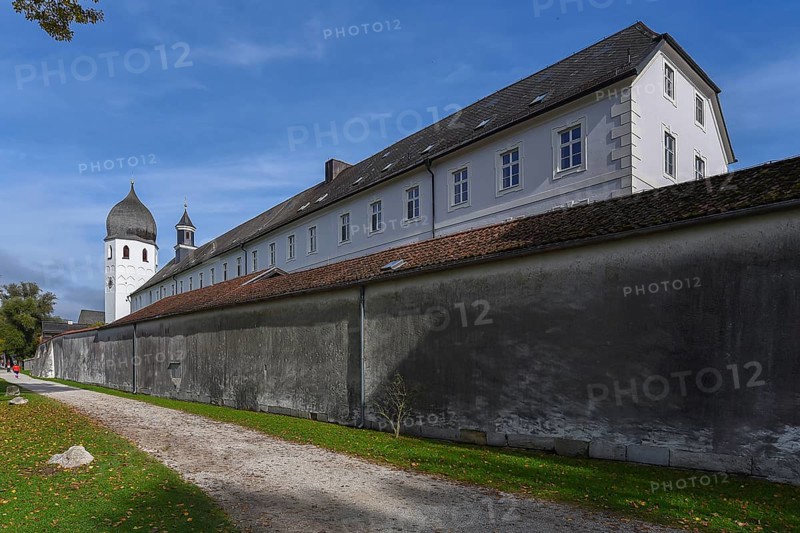 Bell tower of the monastery church of Frauenwoerth Abbey