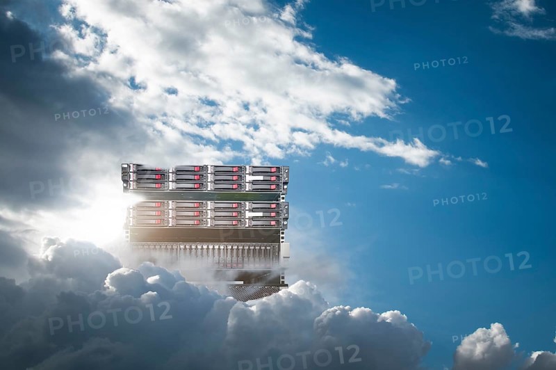Cloud computing technology Concept of a modern data storage medium in the cloud