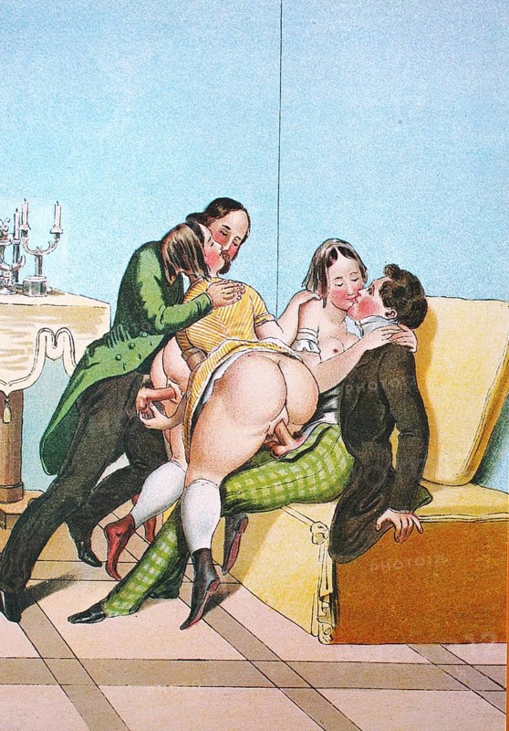 Erotic scene from the Victorian era
