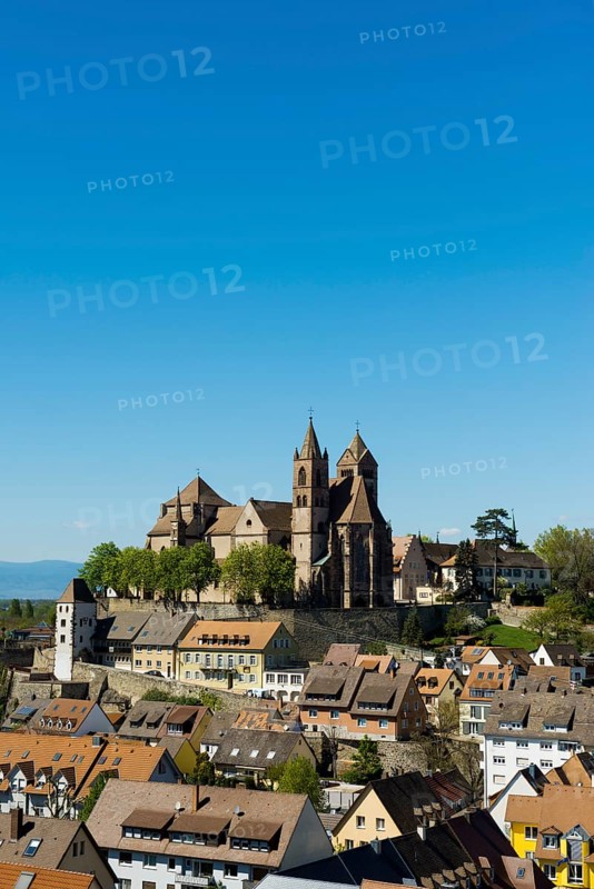 View from the Eckhartsberg on the old town with the Romanesque St. Stephen's Minster and the Rhine