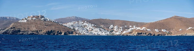 City view Astypalea with castle